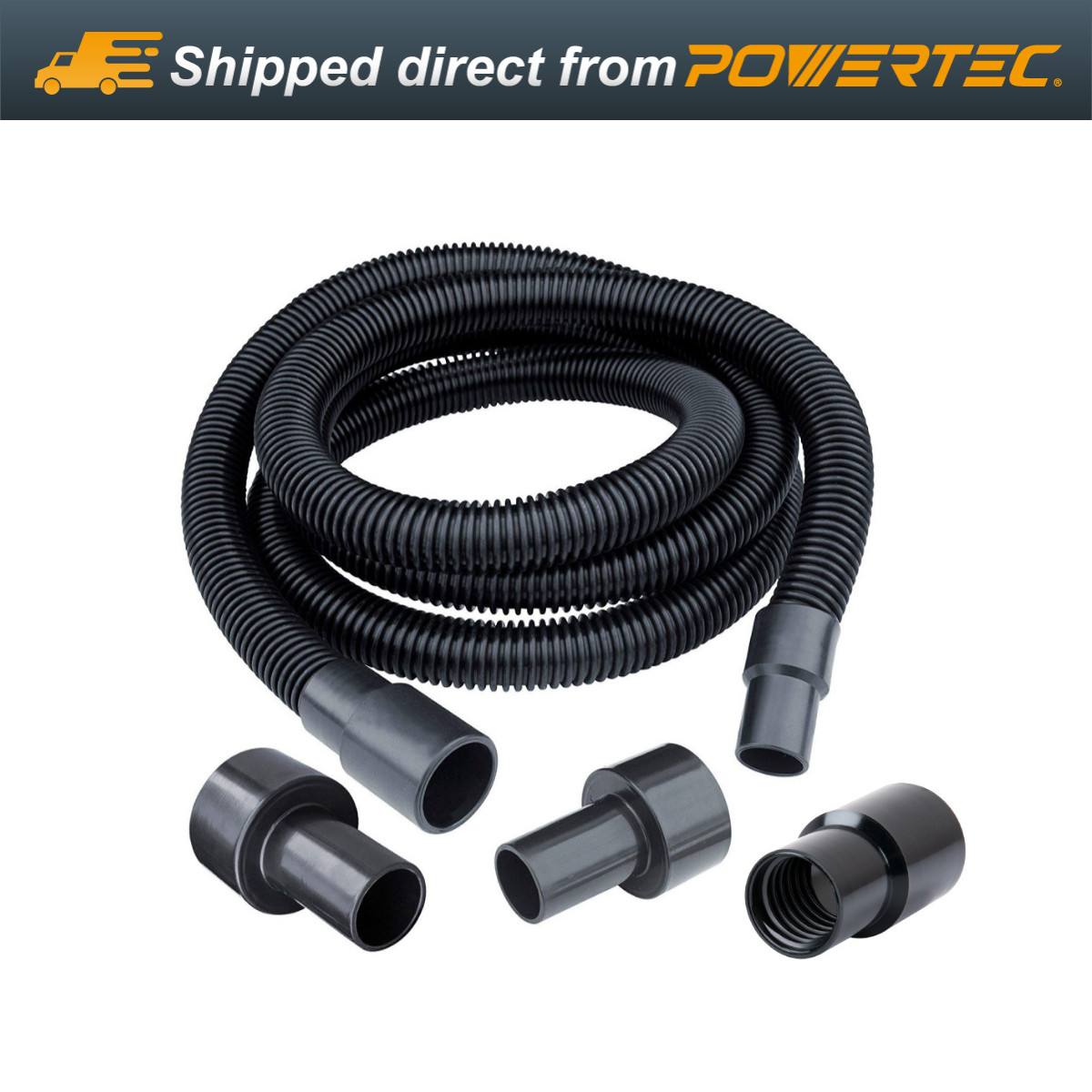 POWERTEC 70347 10 Ft. Dust Collection Hose Kit with 5 Fittings for Woodworking gallery