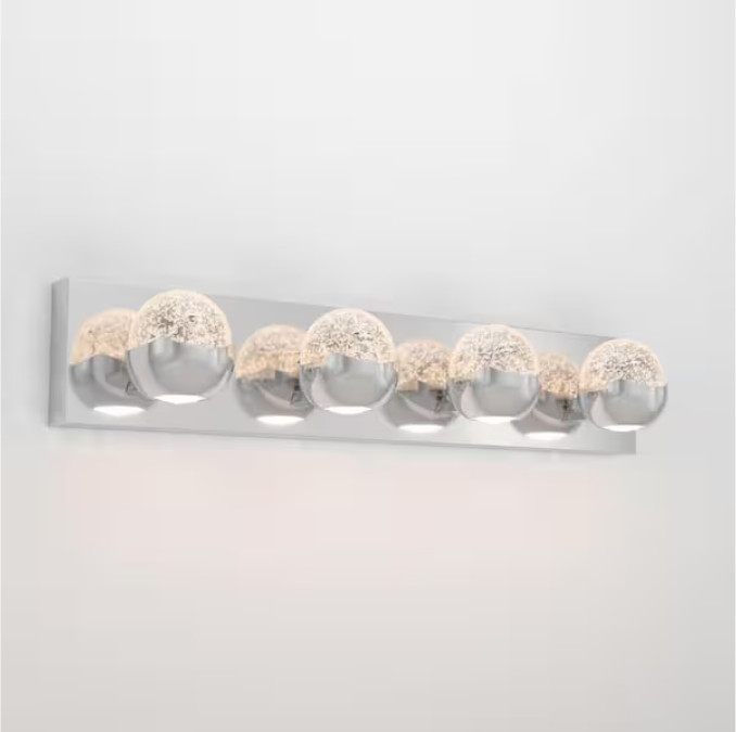 Artika Oracle 27 in. 4 Light Chrome Modern Intg. LED 5 CCT Vanity Light Bar,New gallery