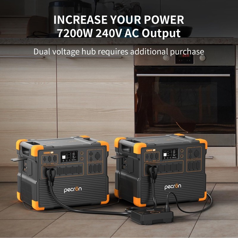 Used pecron E3600LFP Portable Power Station 3072Wh 3600W LiFePO4 Battery Home gallery