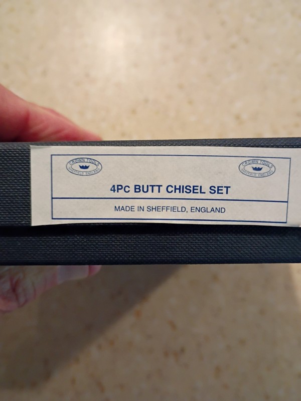 Crown Tools 4 Piece Butt Chisel Set Sheffield England NEW IN BOX NEVER USED gallery