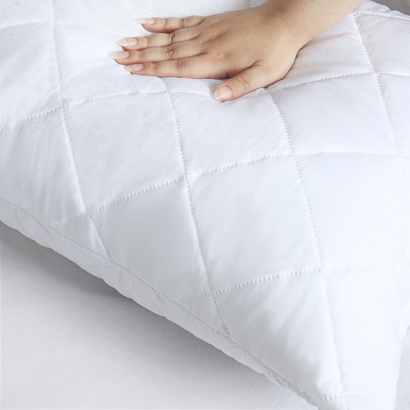 Quilted Waterproof Pillow Protector Pack of 2 Zipped Pillow Protector Cover Soft gallery