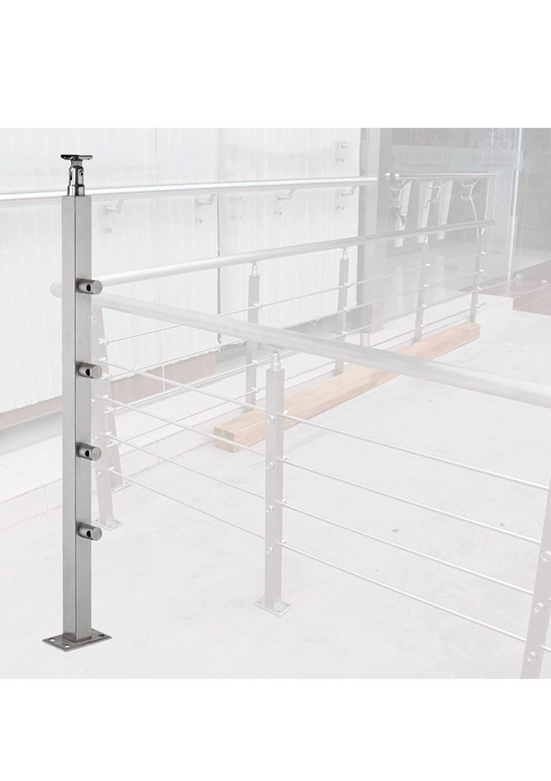 Railing Post Clamp 41,5in Balustrade Post Cable Railing Stainless Steel Handrail gallery