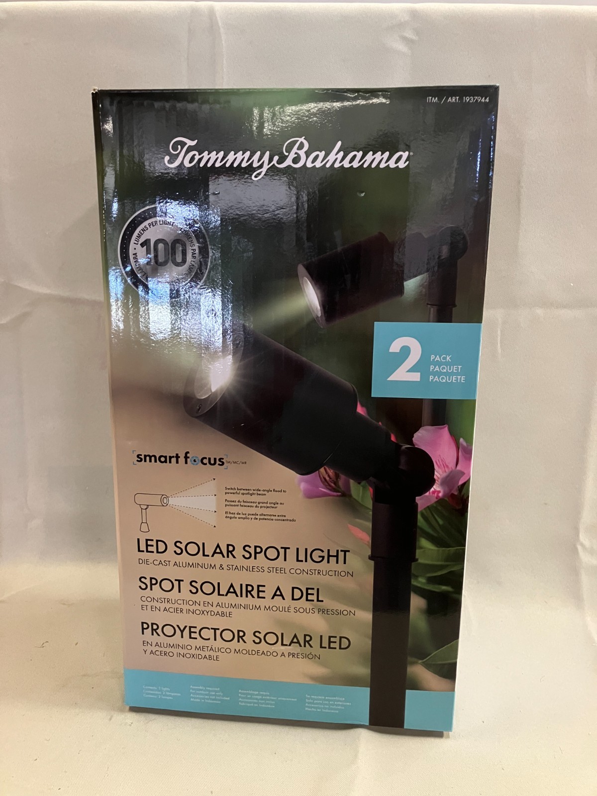 Tommy Bahama LED Solar Spotlights - Smart Focus - 100 Lumens - 2 Pack gallery