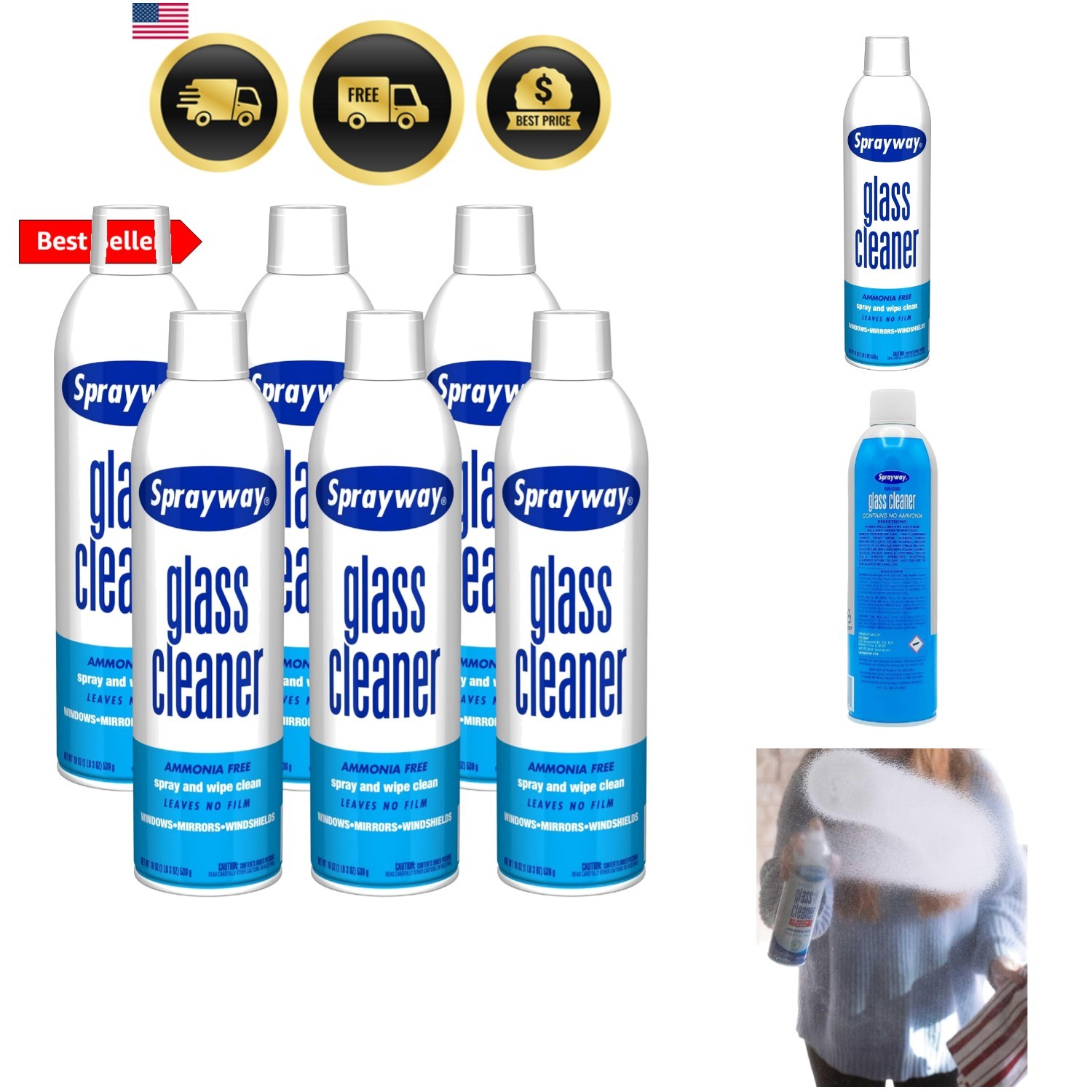 Glass Cleaner with Foaming Spray for a Streak-Free Shine for Home and Automot... gallery