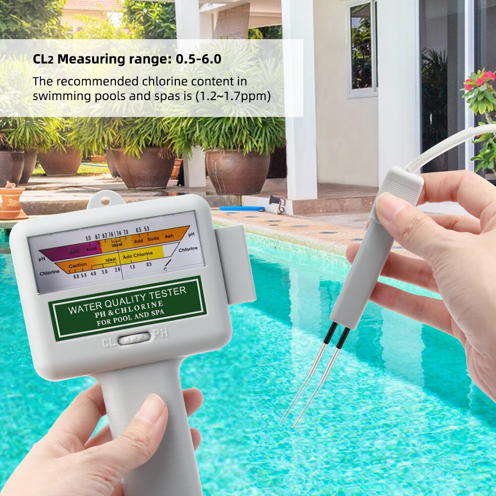 2 In 1 PH & CL2 Meter Swimming Pool Spa Chlorine Monitor Tester PC101 Device New gallery