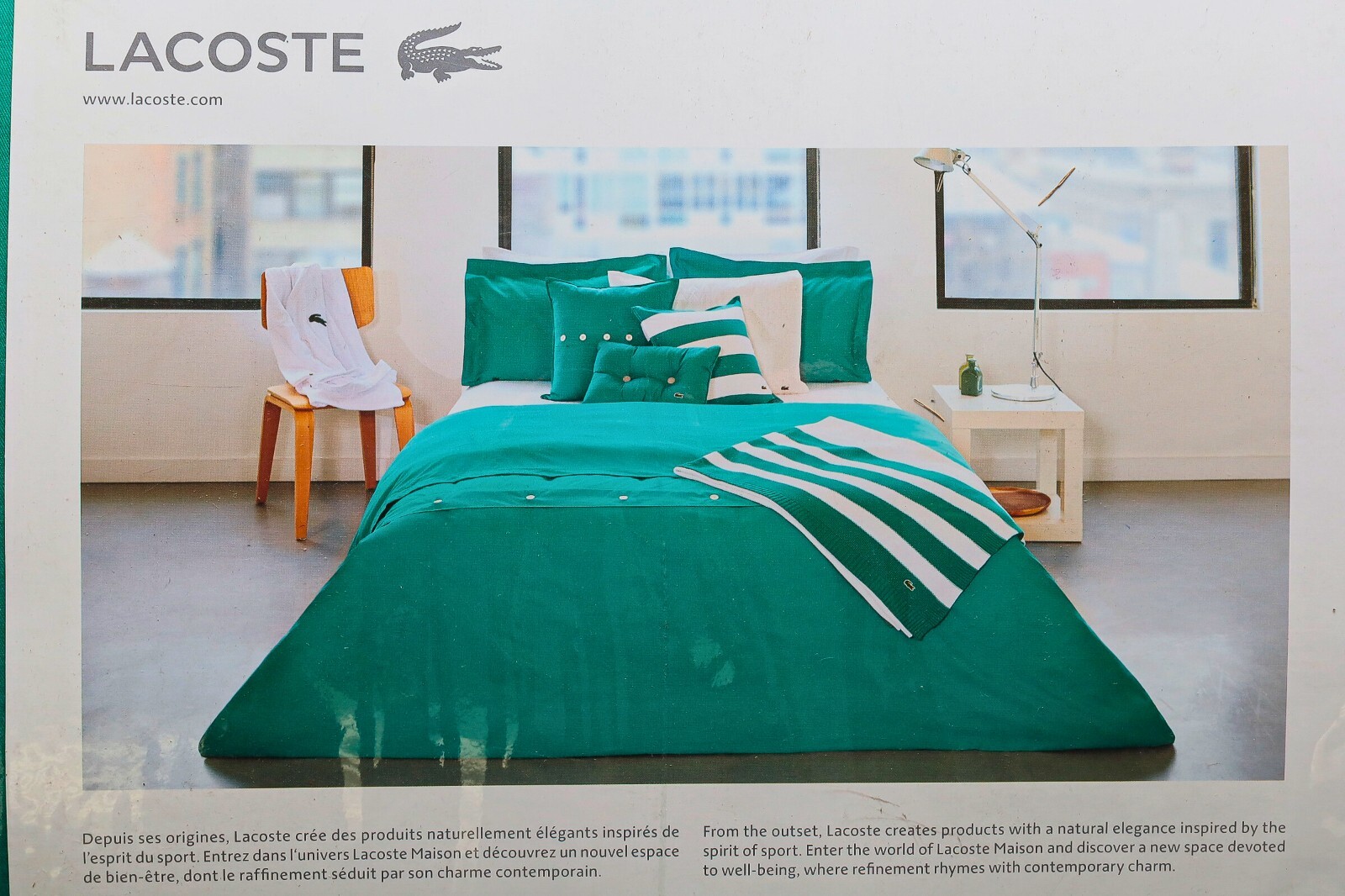Lacoste Green Lake Full/Queen Comforter Set Brushed Twill Cotton 3 Pieces 92x96 gallery