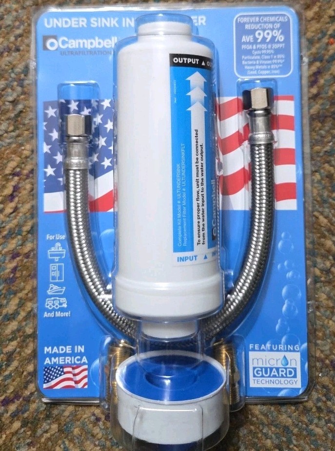 Campbell Ultrafiltration Under Sink Inline Filter Kit, Made In USA gallery