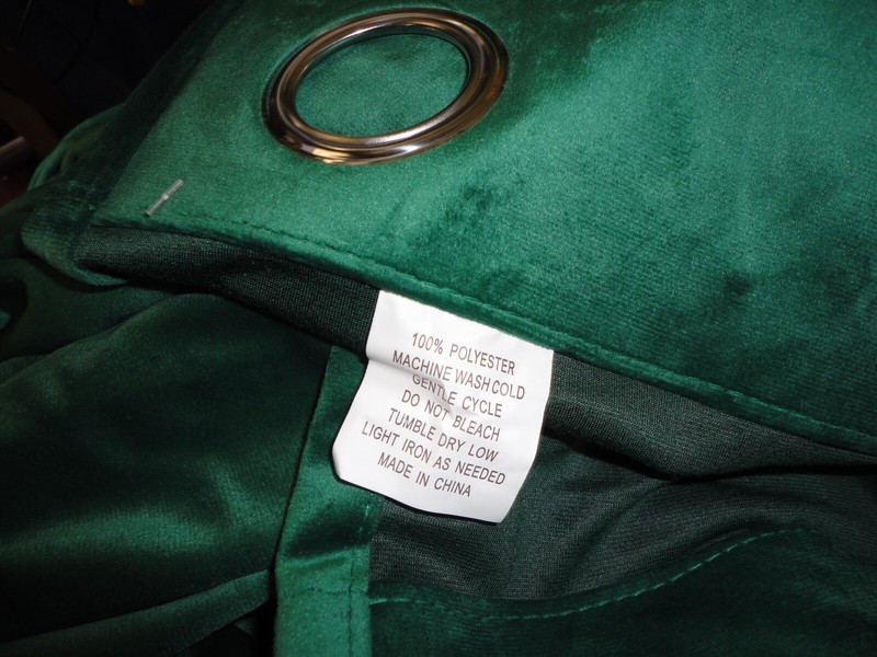 AMALGAMATED TEXTILE SMOOTH EMERALD GREEN VELVET GROMMET (2) DRAPERY PANELS 51X82 gallery