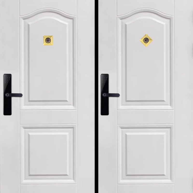 Earl Diamond Solid Brass Square Hd 220 Degree Door Viewer Peephole 28Mm Drill gallery
