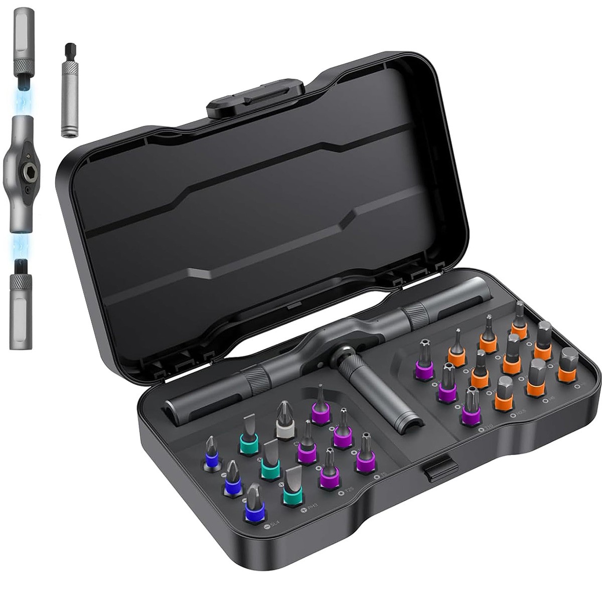 25pcs 24 in 1 Multifunction Screwdriver Head Set Household Repair Ratchet Wrench gallery