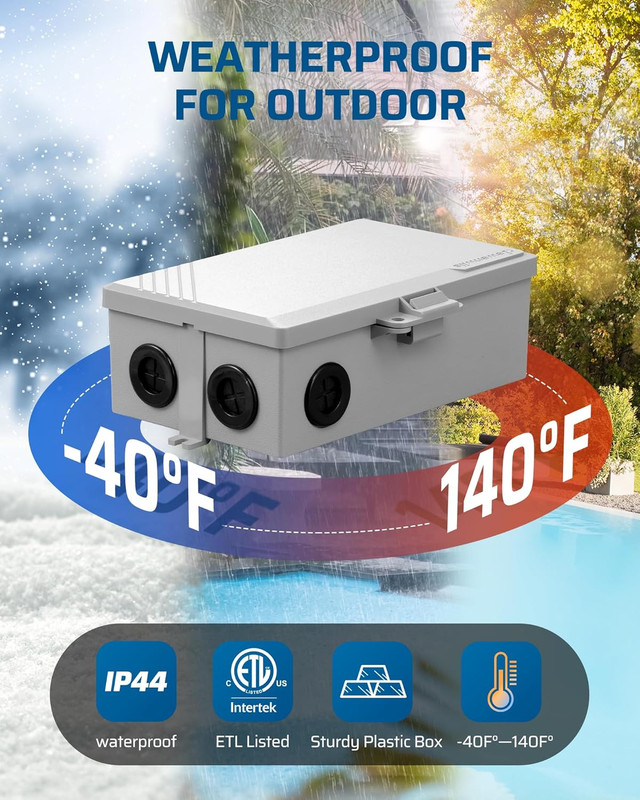 Pool Pump Timer, Digital Timer Box, 2HP 40A 120-277 VAC, 7-Day 20 On/Off Program gallery