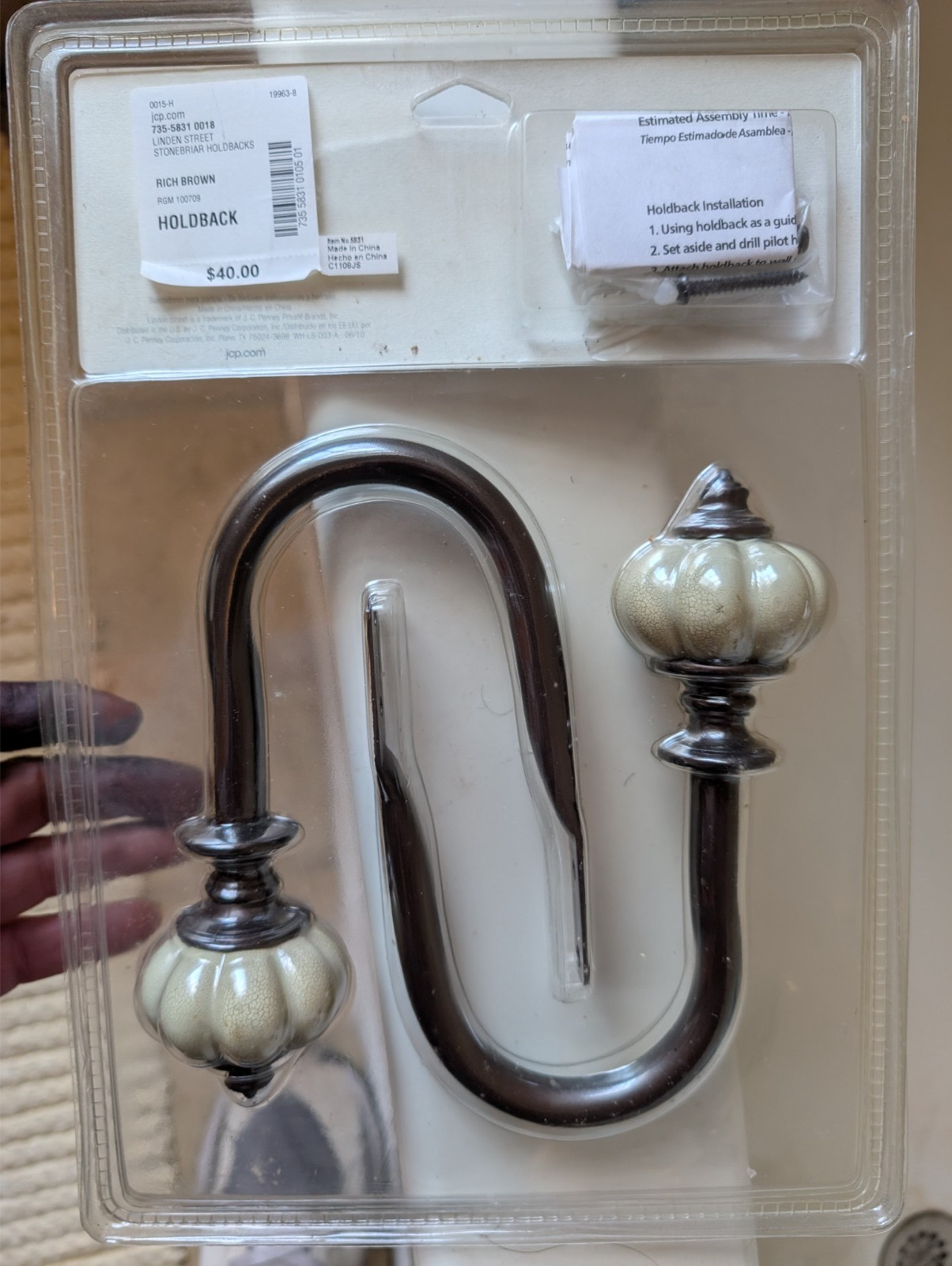 Linden Street Decorative Holdbacks Rich Brown JCPENNEY Item #5831 gallery