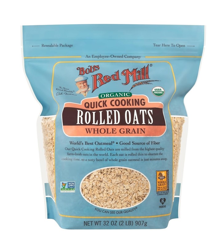 (4 pack) Bob's Red Mill Organic Quick Cooking Rolled Oats, 32 oz Shelf-Stable Ba gallery