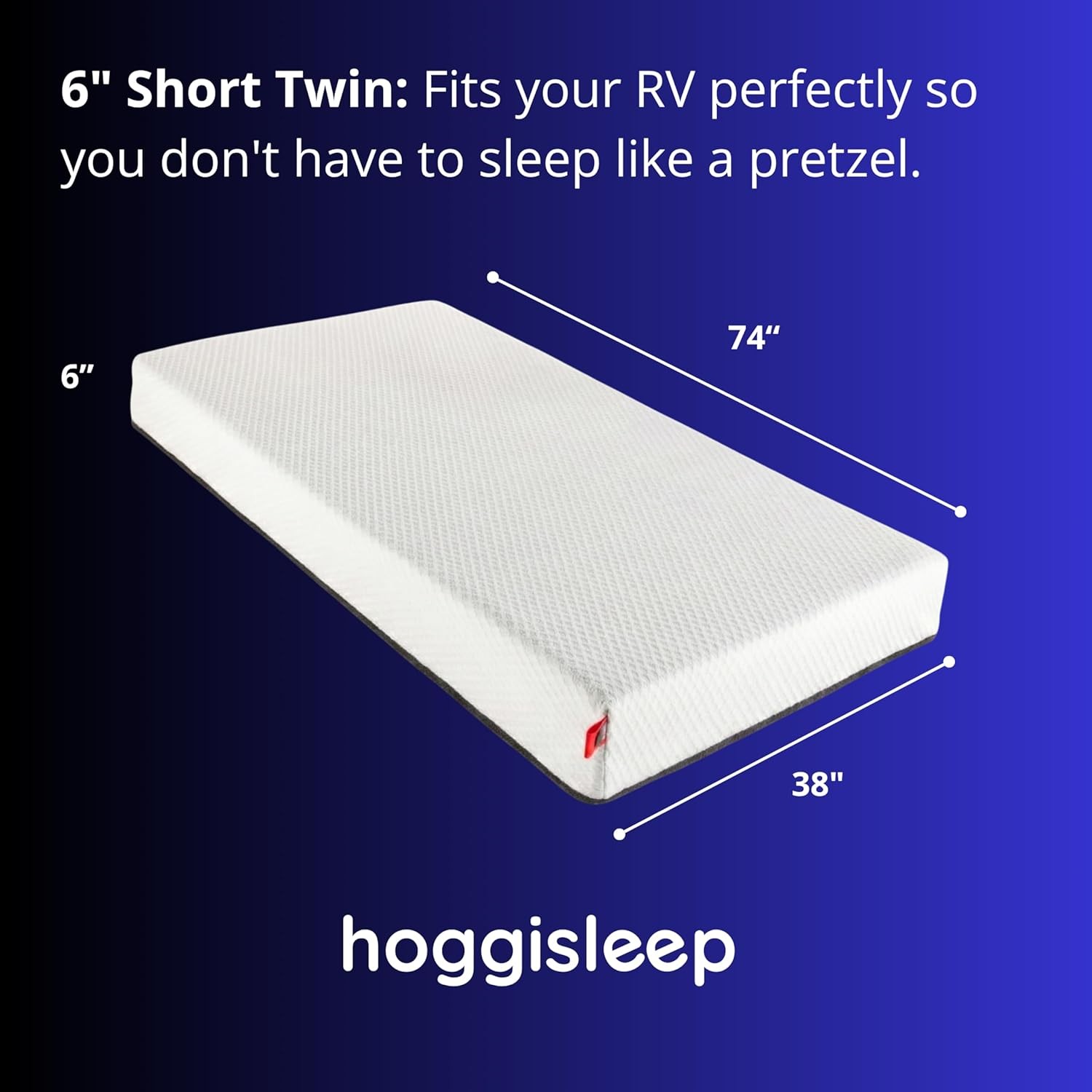 Short Queen - 10 Inch RV Mattress - 60X74, Aquasoft Memory Foam Mattress, Medium gallery