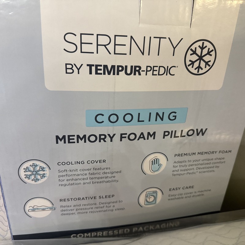 Tempur-Pedic Serenity Cooling Memory Foam Pillow Standard 24x16 Inch gallery