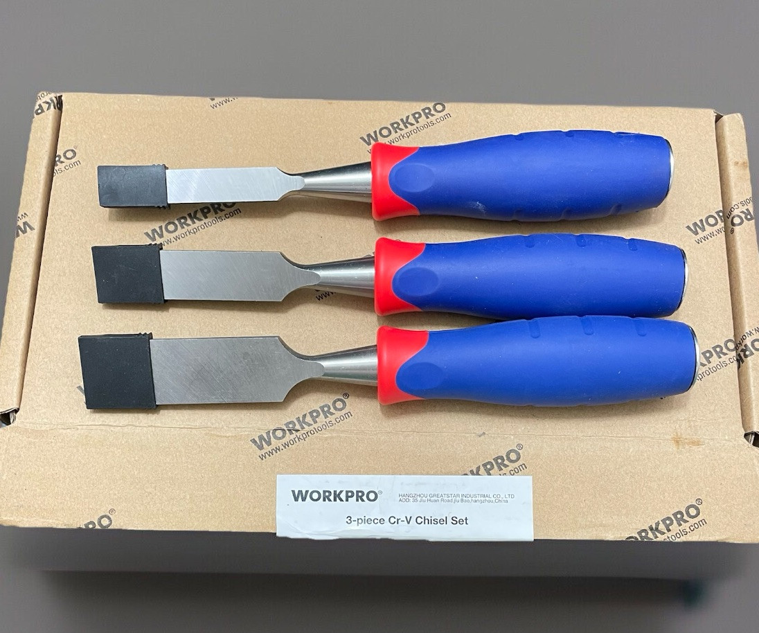 Workpro 3 piece Cr-V Chisel Set 1/2 inch 13mm, 3/4 inch 19mm, 1 inch 25mm gallery
