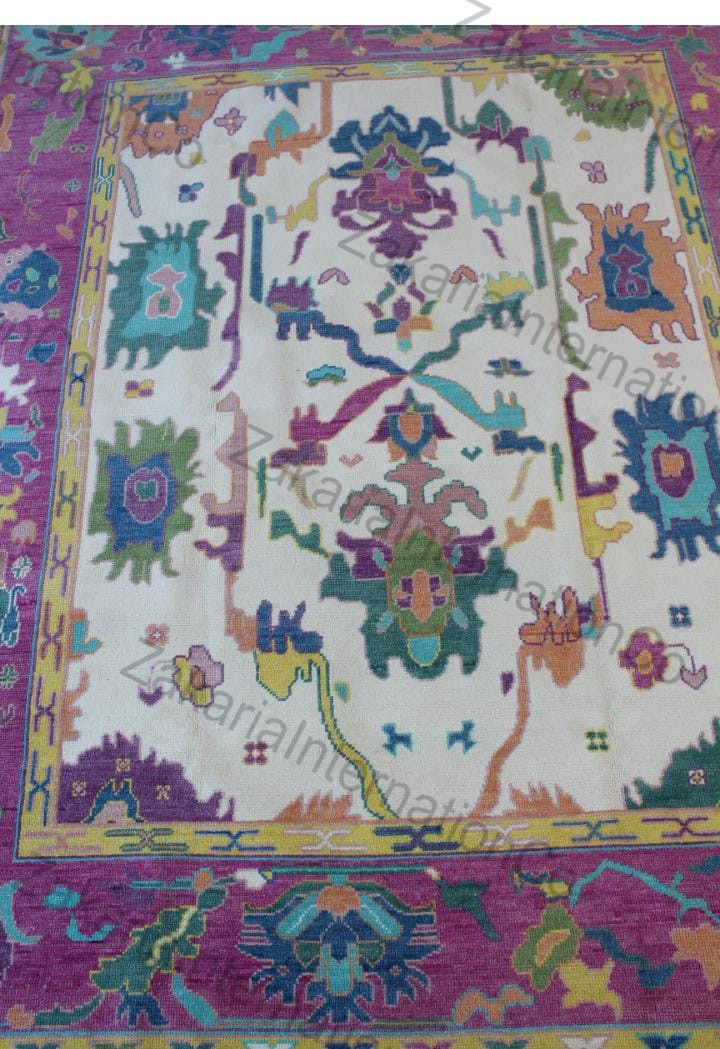 Hand Knotted Oushak Rug Vintage Turkish Wool Carpet Distressed Boho Oriental 3x5 gallery