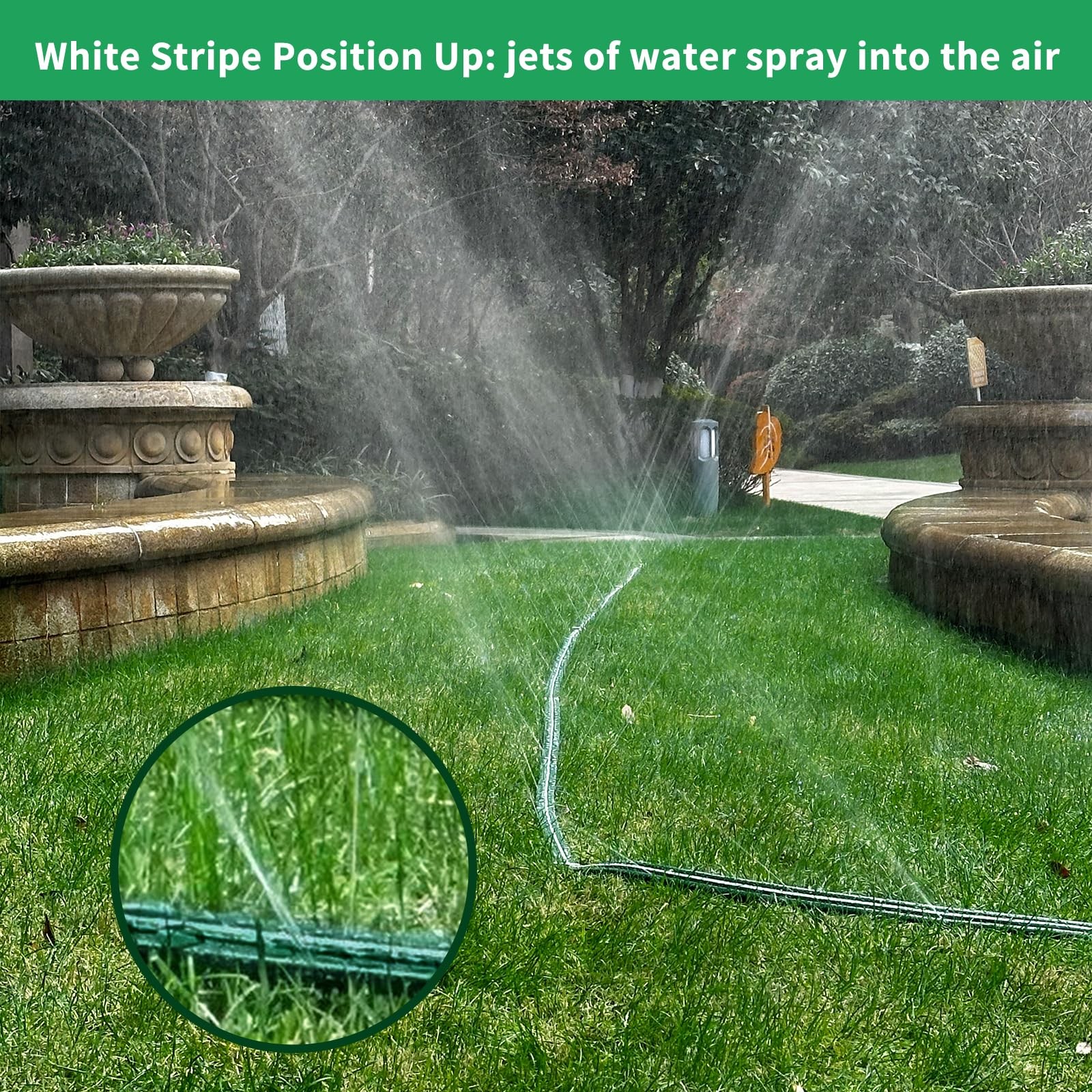 75 FT Flat Sprinkler Hose for Lawn Watering Garden Soaker Hose with Holes, He... gallery