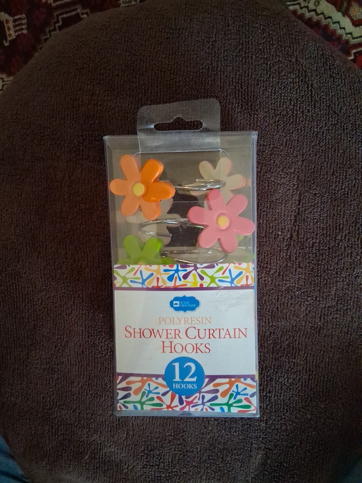 A1 New Home Collections Polyresin Flower Shower Curtain Hooks Set Of 12 gallery
