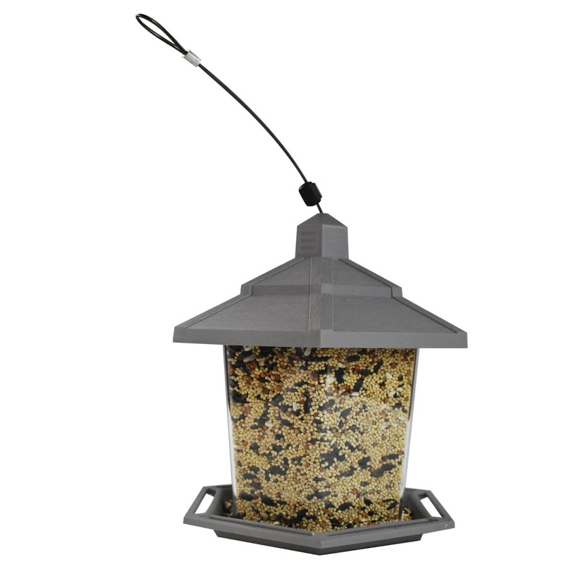 Pennington Earth Smart, Gray Plastic, Hopper Wild Bird Feeder, 2.5 lb. Capacity gallery