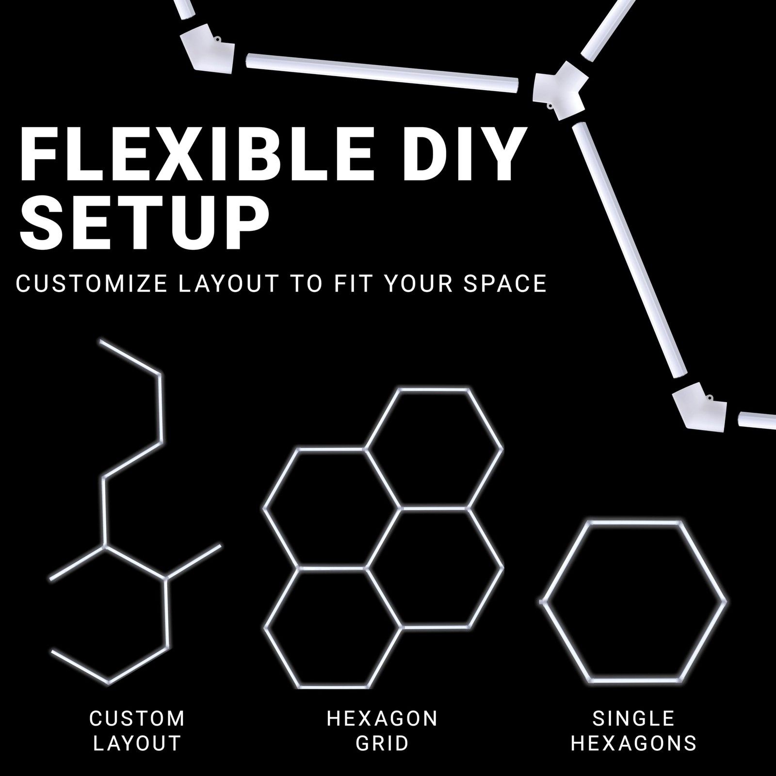 PARMIDA Hexagon LED Garage Lights, Ultra Bright 250W, 25000LM, ETL/FCC, Honey... gallery