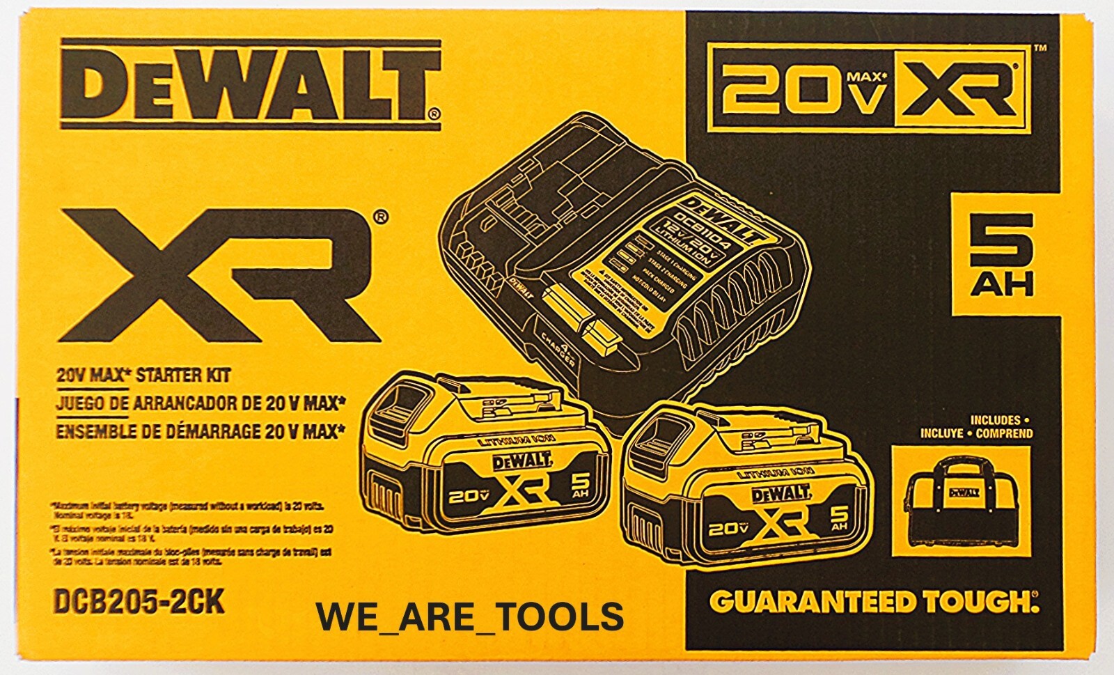Dewalt 20V DCB205-2CK Starter Kit 2) DCB205 5.0 Batteries, Rapid Charger & Bag gallery