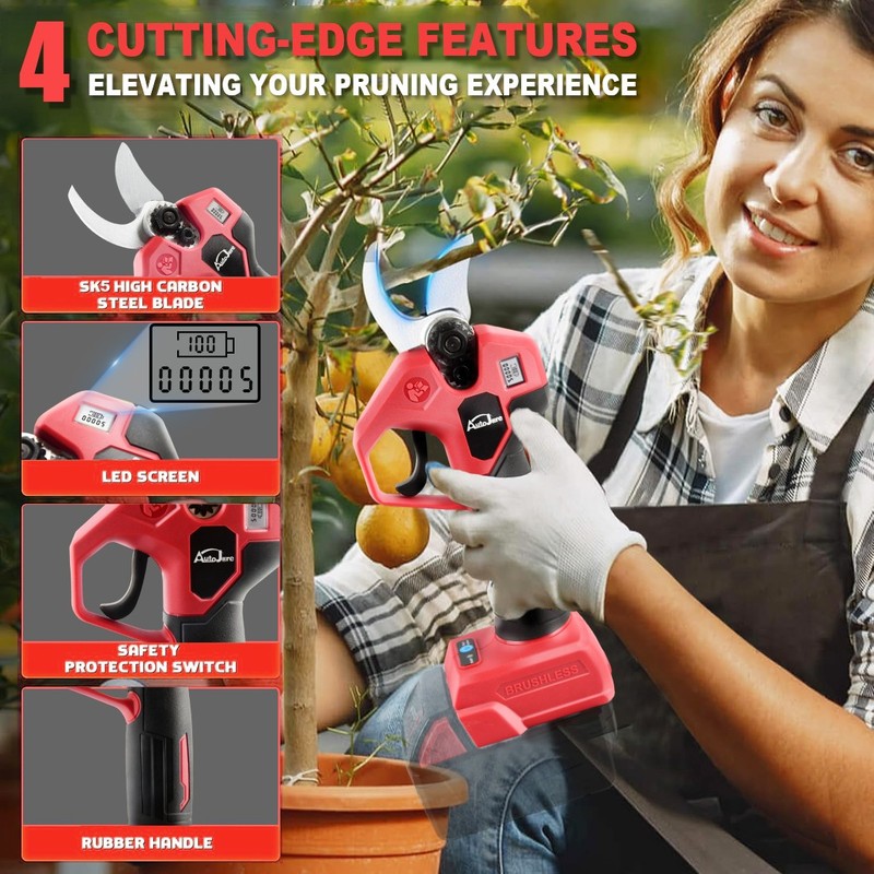 Electric Pruning Shears for Milwaukee 18V Battery, Portable Cordless Pruning gallery