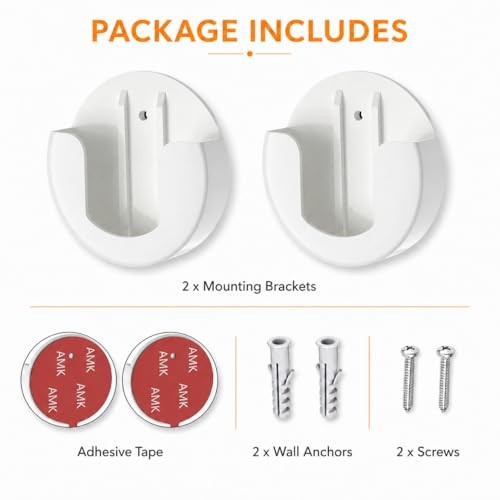 2 Pack Adhesive Indoor Wall Mount, Two Ways Easy Installation with Strong White gallery