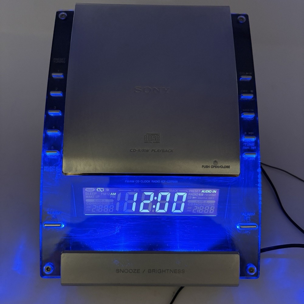 Sony Dream Machine ICF-CD7000 AM/FM CD Alarm Clock - Tested Working