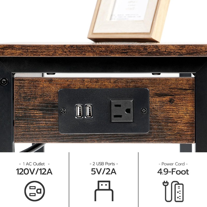 Printer Stand for Desk, Desktop Printer Stand with Charging Station, Small Pr... gallery