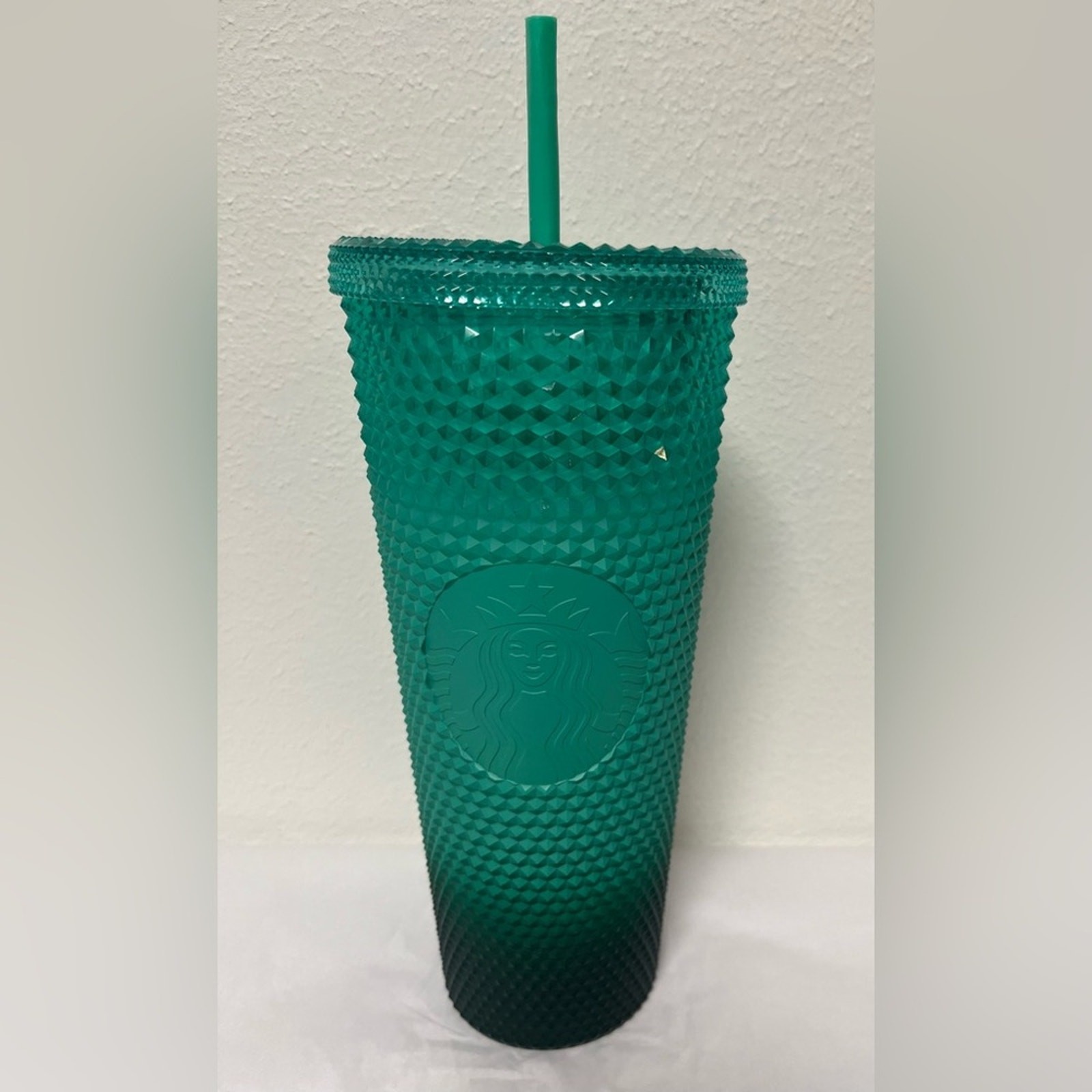 Starbucks Green Gradient Studded Acrylic Tumbler Fall Winter Holiday 2022 24oz gallery