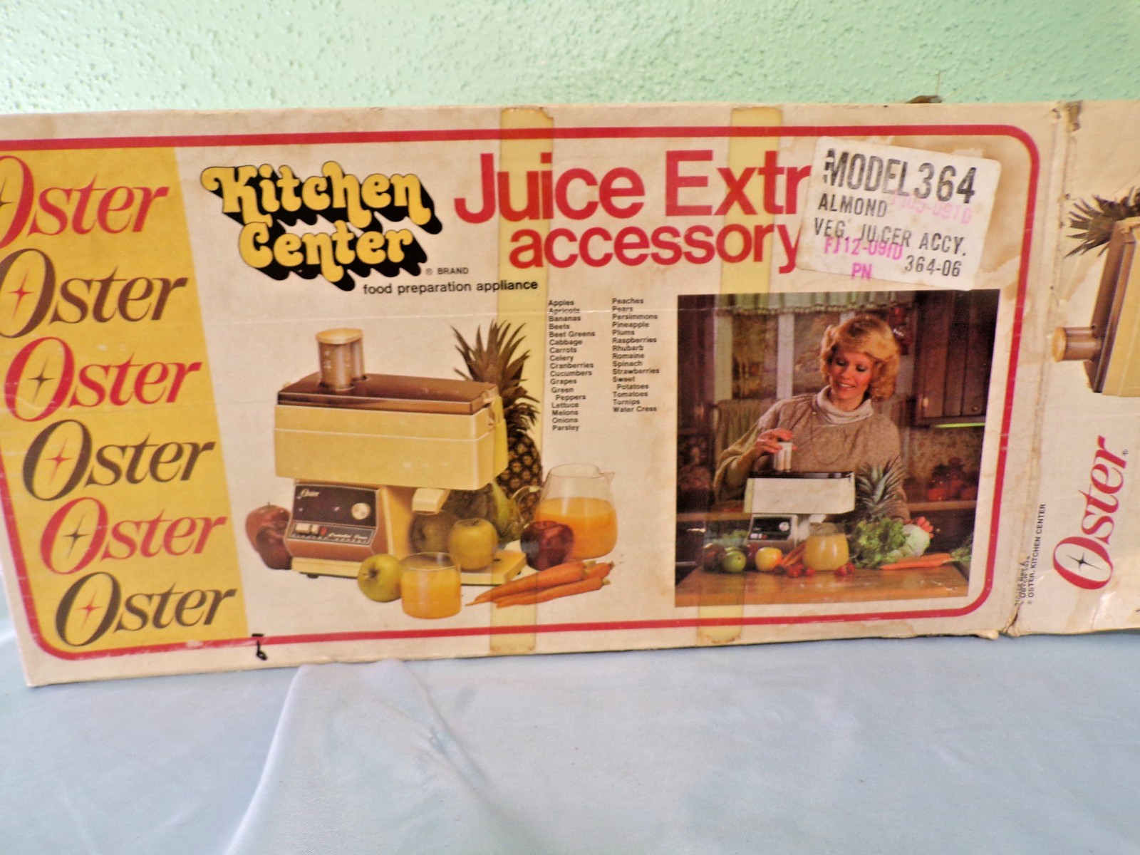Oster Kitchen Center Juice Extractor Accessory 1981 364-06 RARE NOS almond gallery