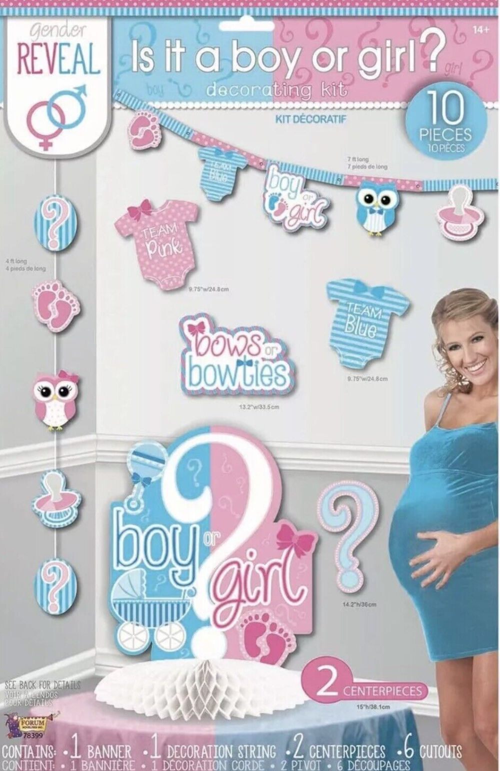 Forum Novelties Gender Reveal Decorating Kit Party Supplies 10 Pieces Included gallery