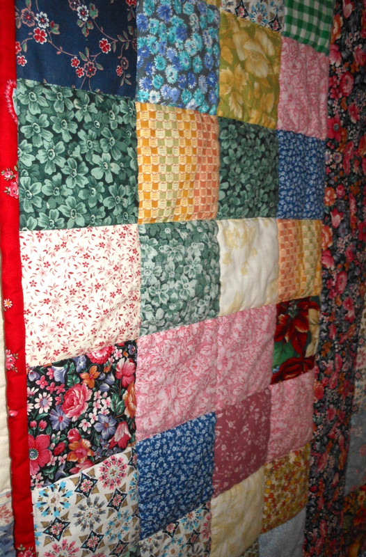 Handmade Quilt Patchwork Reversible Throw Lap Blanket 44” x 25” Fleece Back gallery