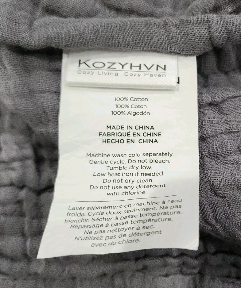 Kozyhvn 100% Cotton Muslin Throw Blanket Large 50" x 70"Breathable Lightweight gallery