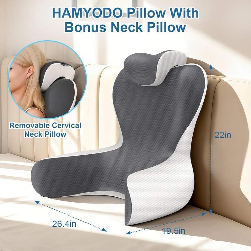 Reading Pillow for Sitting Up Back Support Lumbar Neck Sleep Bed Chair gallery
