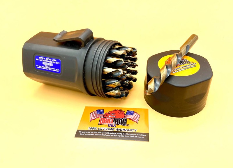 Drill Hog® 29 Pc Left Hand Drill Bit Set Bit Tank™ HI-Moly M7 Lifetime Warranty gallery