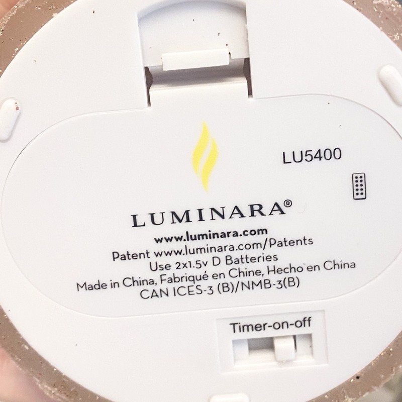 Luminara Rose Gold Glitter Flame Effect Flameless Battery Candle Pair 7.5” 5.5” gallery