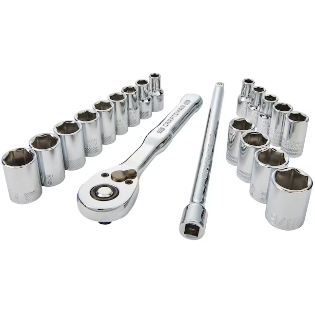 Craftsman 20Pc 1/4" Drive Ratchet & Socket Set Tool Wrench SAE Inch Metric Case* gallery