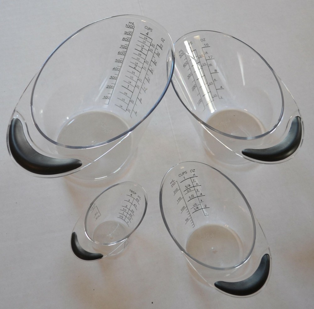 Pampered Chef EASY-READ MEASURING Cups ~NEW~ SET of 4 - Includes MINI 1/4 CUP!