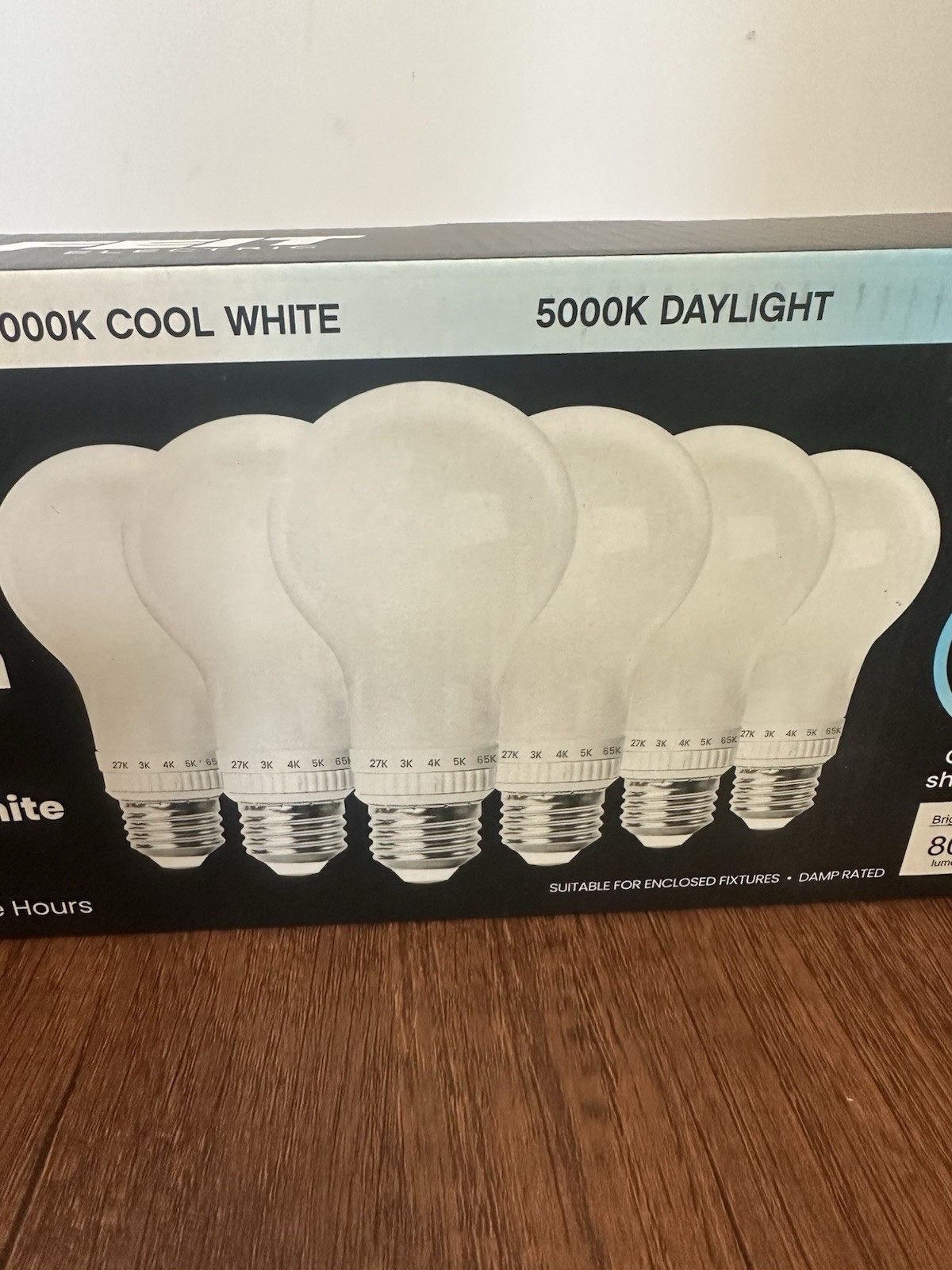Feit 60w LED Light Bulbs 6 Pack Adjustable White Dimmable gallery