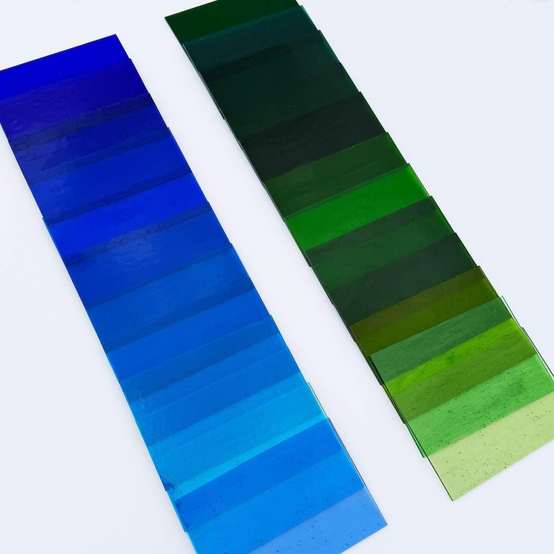LITMIND 24 Sheets Transparent Stained Glass Sheets – Blue & Green Gradient gallery