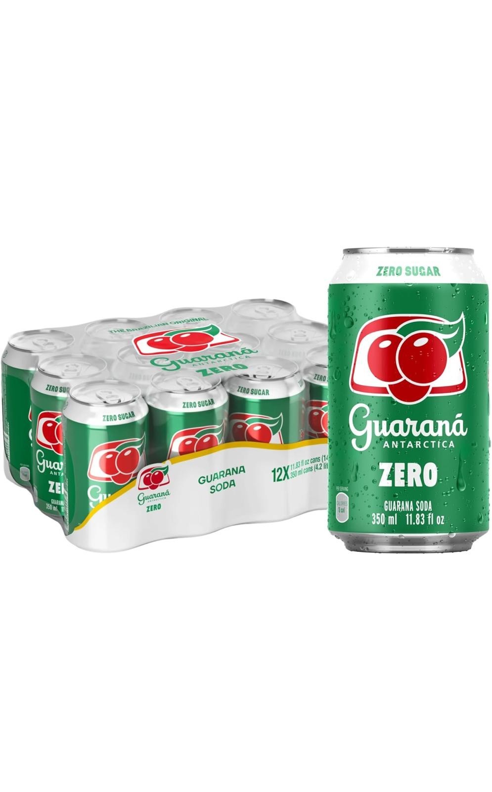 Antarctica Guaraná Zero 12-350ml - Brazilian Zero Sugar Soft Drink gallery