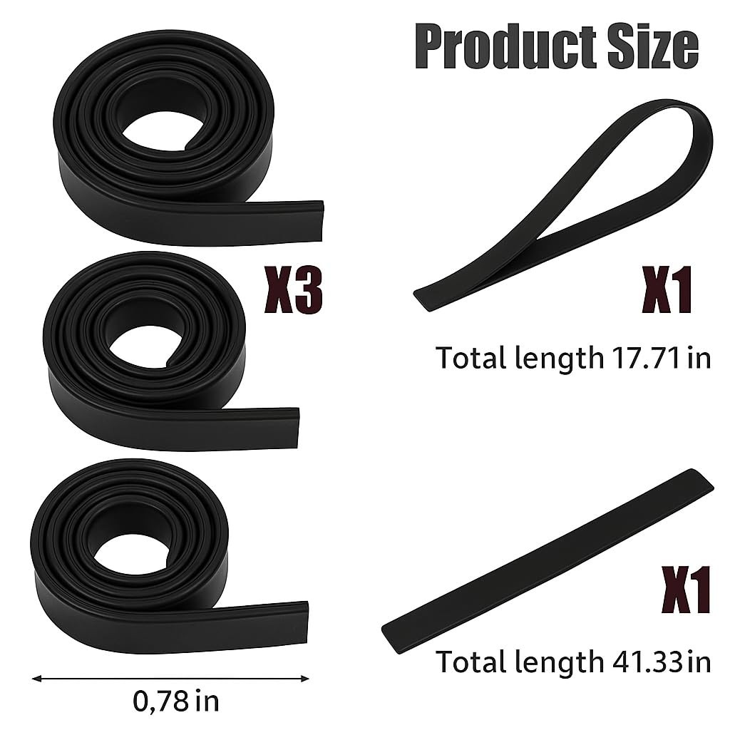 4 Rolls Silicone Squeegee Rubber Refill Blades – 3X 41 Inch & 1x 18 Inch – St... gallery
