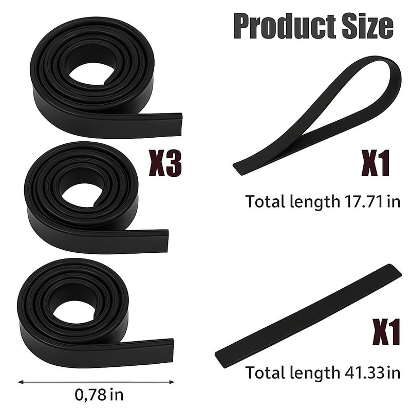 4 Rolls Silicone Squeegee Rubber Refill Blades – 3X 41 Inch & 1x 18 Inch – St... gallery