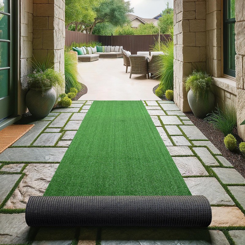 Ottomanson Artificial Grass Outdoor Runner Rug 27 X 10 Waterproof Astro Turf gallery