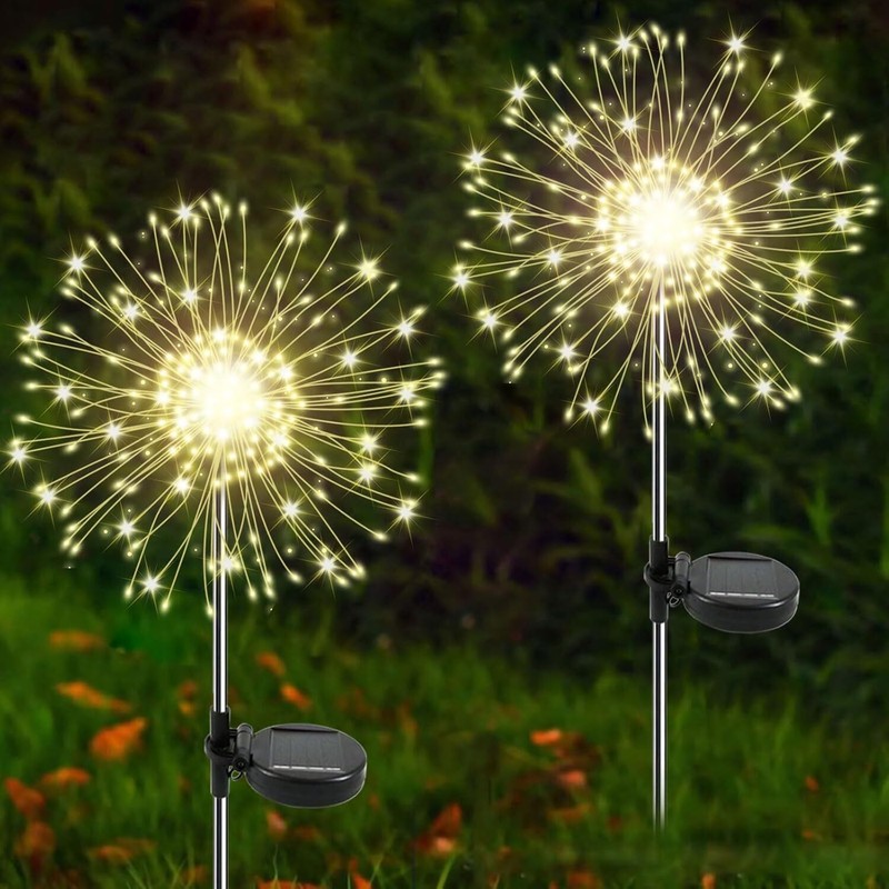 Solar Firework Lights LED Outdoor Garden Pathway Decor Waterproof Starburst Lamp gallery