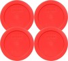 Durable 2-Cup Red Food Storage Lids - 4-Pack for Microwave & Dishwasher Use gallery