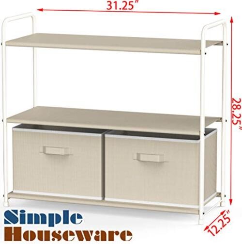 3-Tier Closet Storage with 2 Drawers Beige, 3-Tier Storage gallery