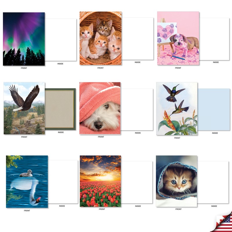 36 Asst'd Blank All Occasions Notes ed Set 4 x 5.12 Inch w/ Env. - Many Smiles gallery